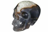 Polished Agate & Quartz Crystal Skull #127595-2